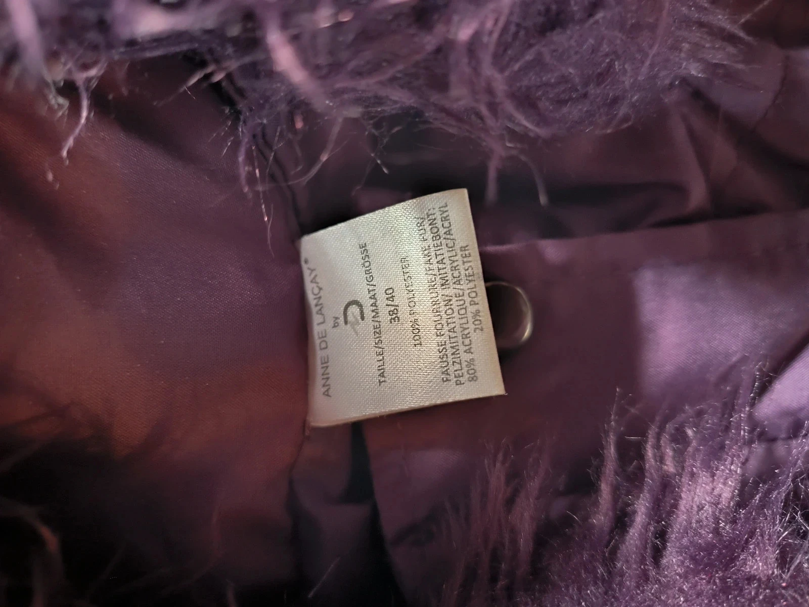 Manteau hiver violet Damart Anne de Lancay taille 38/40 – photo 5